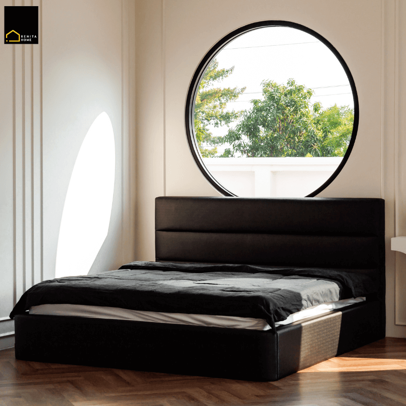 เตียงนอน 3.5 ฟุต RENITA HOME รุ่น Payton สีน้ำตาลเข้ม_1